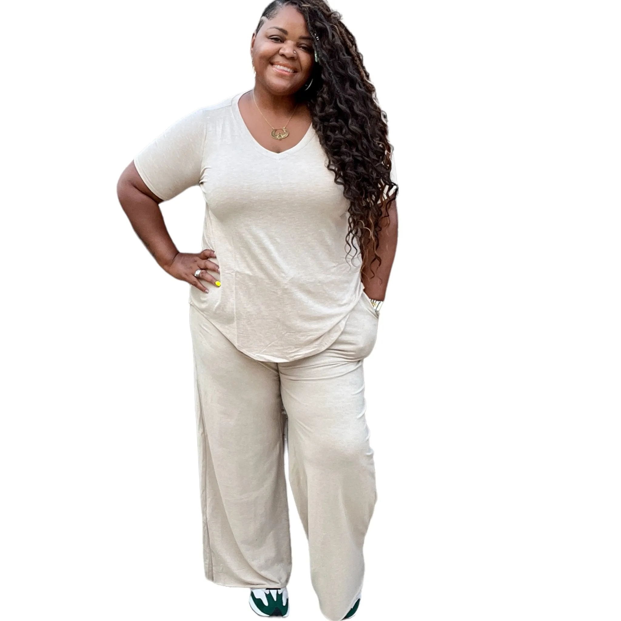 Women’s Plus Size French Terry Pants Set