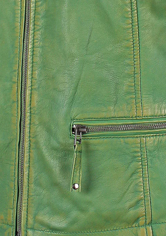 Women's Simi Kelly Green Leather Jacket